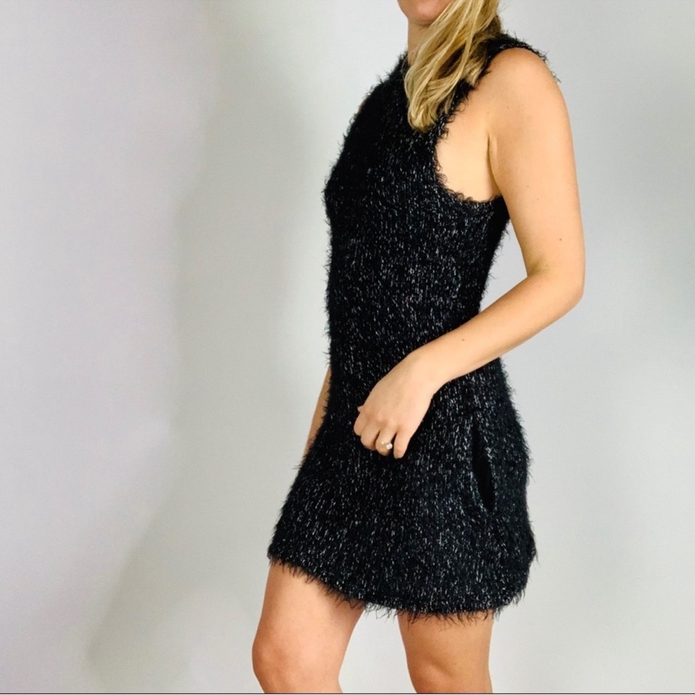 Some Days Lovin’ Black Fuzzy Mini Dress – Size S - Picture 4 of 7